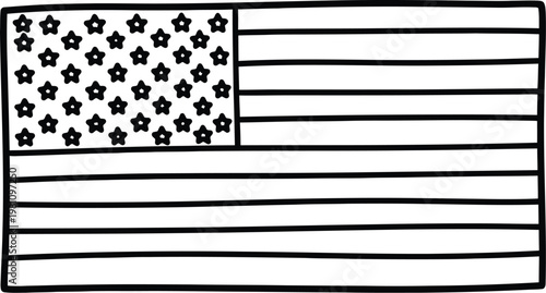 Hand drawn american flag illustration for flag day usa celebrating patriotism and national pride