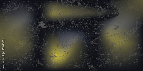 Abstract texture background of shiny liquid yellow waves in the dark with stripes effect. Refraction of wavy striped glass.