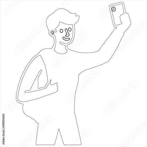 Person taking a selfie with a smartphone in an arm's length pose