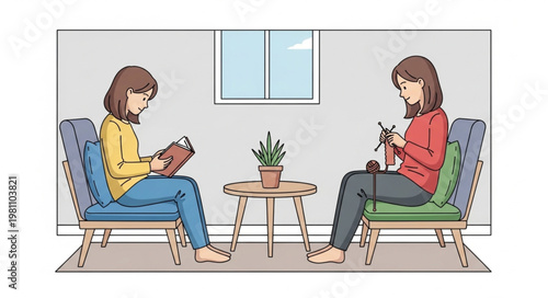 two businesswomen working in office