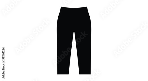A black silhouette of a pair of pants against a white background silhouette