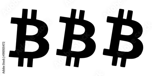Crypto currency set with Bitcoin symbol featuring blockchain, virtual money, digital gold with cryptocurrency and financial technology