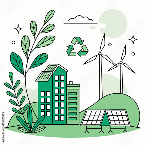 Eco-Friendly Sustainable Living Vector Design