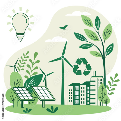 Eco-Friendly Sustainable Living Vector Design