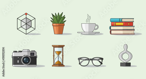Collection of everyday office objects.