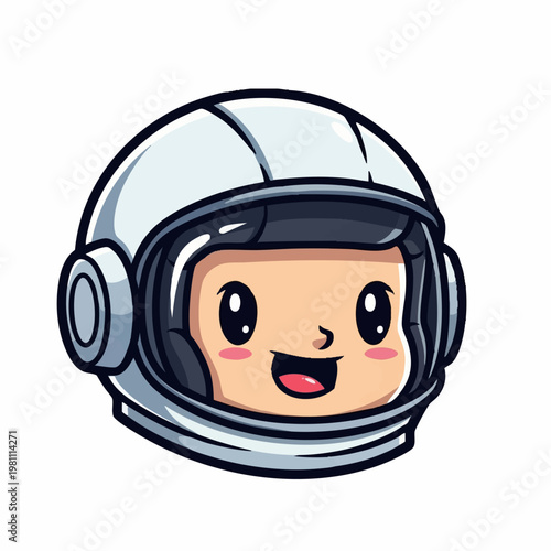 Cute smiling astronaut helmet character