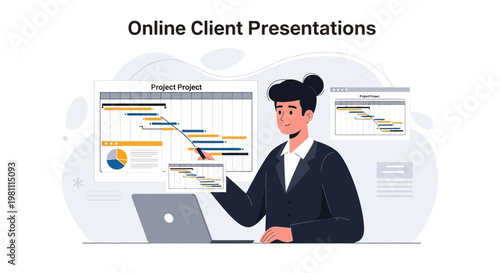 Online Client Presentations: Project Management Gantt Chart and Analytics