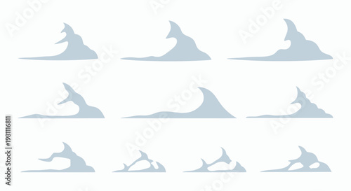 Surfer Silhouette Riding Wave On Ocean.