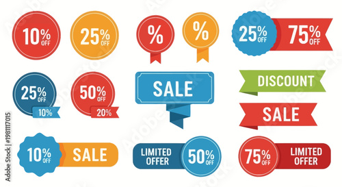 Colorful Sale Badges And Discount Tags.