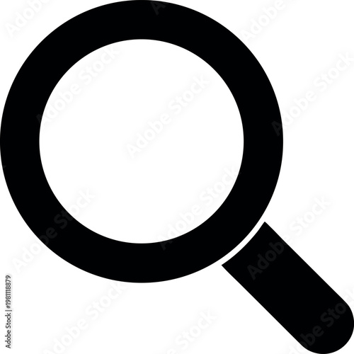 Minimal Black Magnifying Glass Search Icon