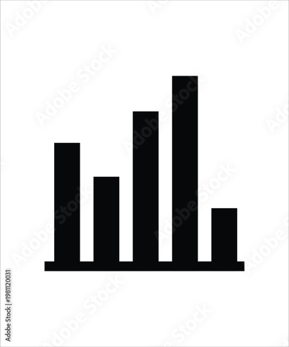 Minimal Line Graph Icon with Upward Trend Business Chart.