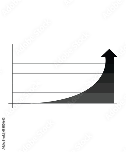 Simple Chart Icon with Bars and Arrow for Business Success Concept.