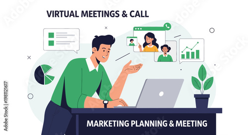Virtual Marketing Meeting: Planning, Collaboration, and Online Communication