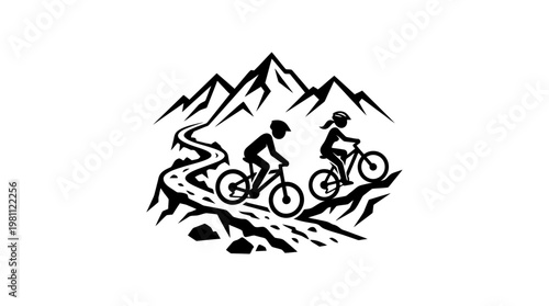 Mountain Biking Adventure Silhouette