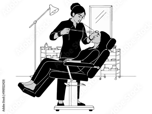 women applying mackup