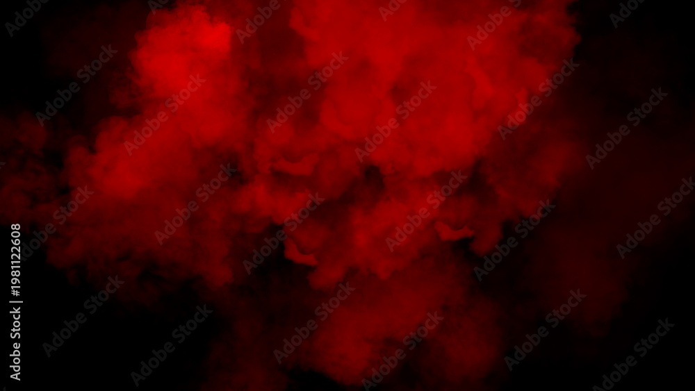 Fototapeta premium Fog and mist effect on black background. Red smoke texture overlay.