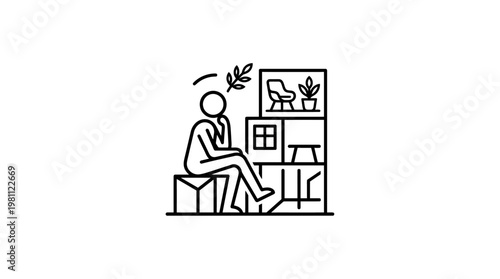 Person Contemplating Home Decor in a Minimalist Style