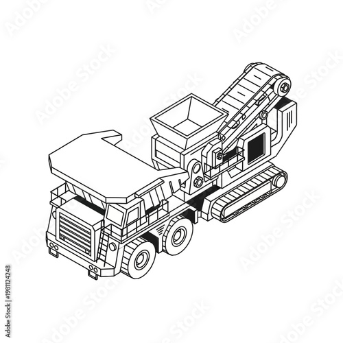 Heavy Duty Industrial Crusher Machine on Tracks.