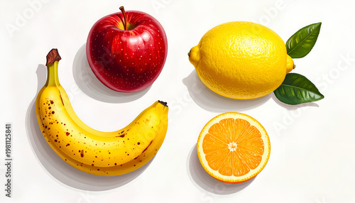 Chromatic Stillness: A Vibrant Composition of Fruit