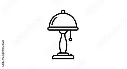 Simple line drawing of a covered serving dish black and white silhouette