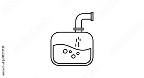 Quenching Tank Line art vector minimal simple shapes illustration