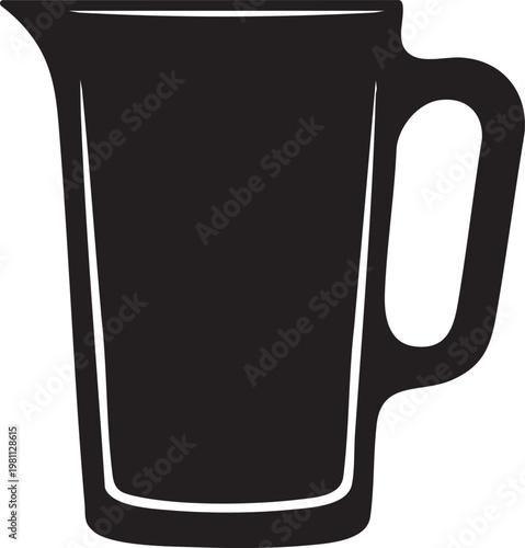 Pitcher logo with handle, container for liquids, isolated on white background