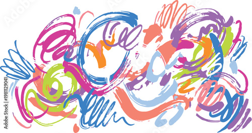 Abstract colorful brush strokes background with vibrant paint splashes and creative artistic textures for graphic design