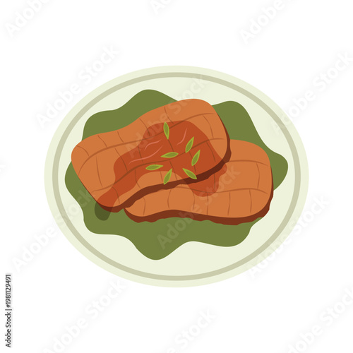 Colorful Asian Food Bowl Illustration with Noodles Rice and Soup