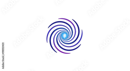 A swirling blue and purple graphic design.