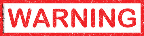 Red Warning Sign Stamp Grunge Style Safety Alert Label Illustration