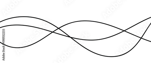 Squiggle Curly Line. Decorative Design Element. abstract black three wavy line art. Creative graphic design. Vector illustration. EPS10.
