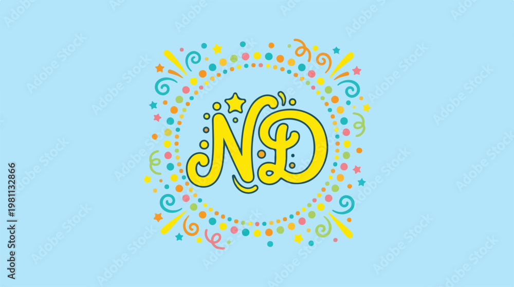 Fototapeta premium ND Logo Design - A Colorful and Decorative Illustration.