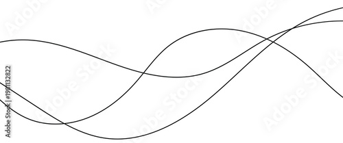 Abstract black wave design element. Curve wavey seamless pattern. Thin line wavy abstract vector background. eps10.