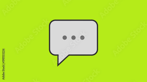 Speech bubble icon on a vibrant green background for communication.