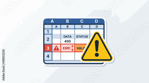 Spreadsheet Data Error Alert - A Visual Representation of Data Issues.