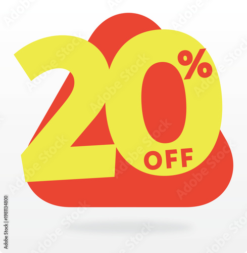 20%  business, discount, price. Value, ads, sale, store, retail, off, marketing, special, offer, sticker, tag. Banner, set, icon, vector, label, percent, commerce