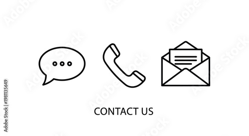 Contact icons representing communication with a distinct silhouette