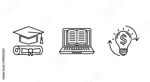 Education technology and finance concepts illustrated with a sleek silhouette