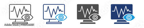 monitoring icon set multiple style