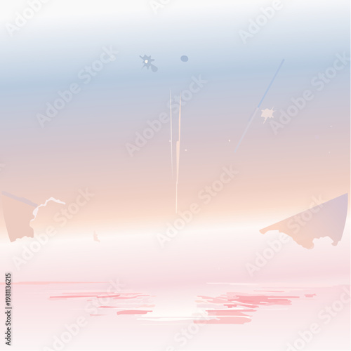Pastel sky and tranquil water reflections, a serene and dreamlike landscape
