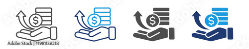 profit icon set multiple style