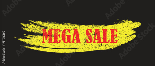 Mega Sale Stamp Vintage Star Badge Big Discount Promotion Vector