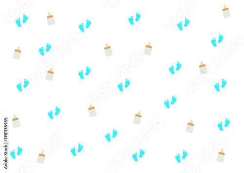 Seamless repeating pattern with cute colorful kids elements in playful cartoon style on soft pastel background for nursery textile and decorative design