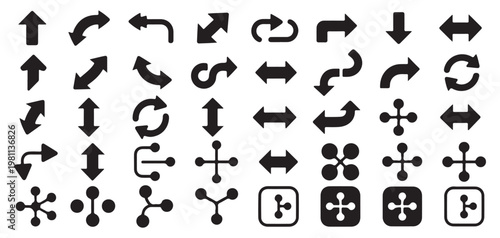  Set of curved and rotating arrow icons for navigation and refresh vector illustration eps 10