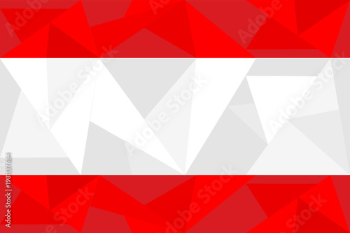 Austria flag with low poly geometric effect - vector illustration