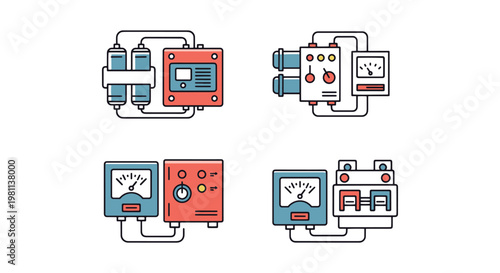 Reactive Power Controller Line creative abstract vector