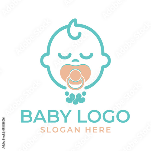 baby logo design silhouette vector line art logo design