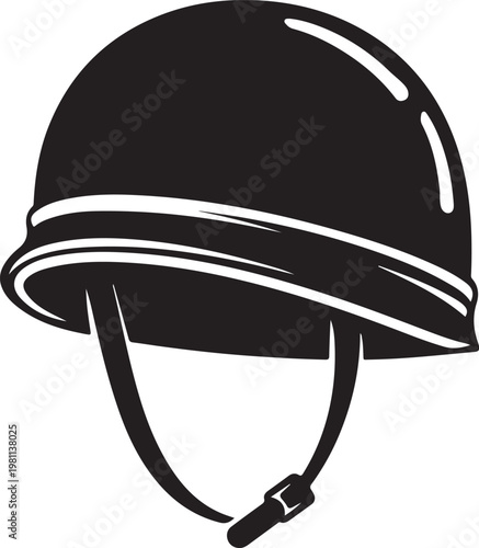Army Combat Helmet Black and White Clipart Illustration - military helmet, army helmet, combat helmet, tactical helmet, soldier helmet, helmet silhouette, military gear, army gear, 