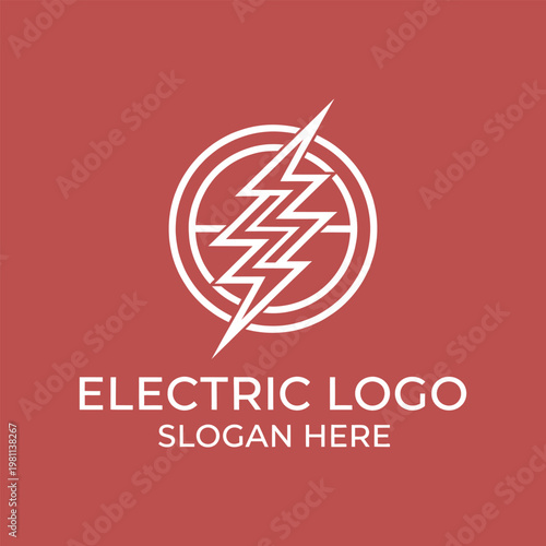 electric logo design silhouette vector line art logo design