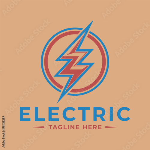 electric logo design silhouette vector line art logo design